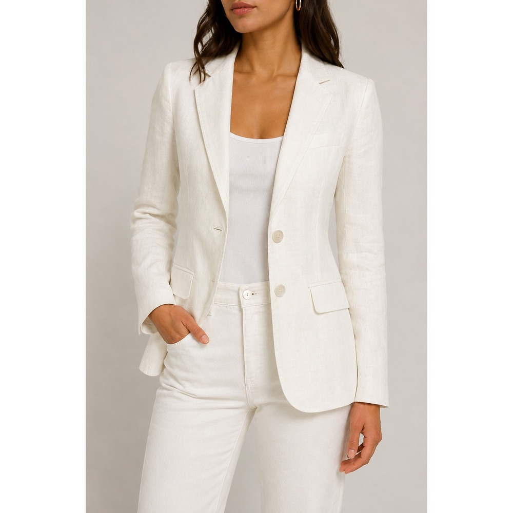 Polo Ralph Lauren Linen Blazer White Size 0 Flawed Stains NWT